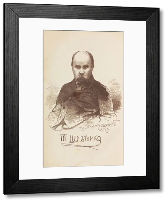 Framed Print : Portrait of the poet Taras Shevchenko (1814-1861), 1860. Creator: Mikeshin, Mikhail Osipovitsch (1835-1896) Framed Print : Portrait of the poet Taras Shevchenko (1814-1861), 1860. Creator: Mikeshin, Mikhail Osipovitsch (1835-1896)