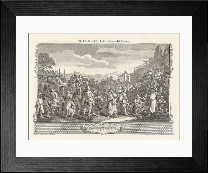 Framed Print : Series Industry and Idleness, Plate 11: The Idle Prentice Executed at Tyburn, 1747. Creator: Hogarth, William (1697-1764). Series Industry and Idleness, Plate 11: The Idle Prentice Executed at Tyburn, 1747 Framed Print : Series Industry and Idleness, Plate 11: The Idle Prentice Executed at Tyburn, 1747. Creator: Hogarth, William (1697-1764). Series Industry and Idleness, Plate 11: The Idle Prentice Executed at Tyburn, 1747