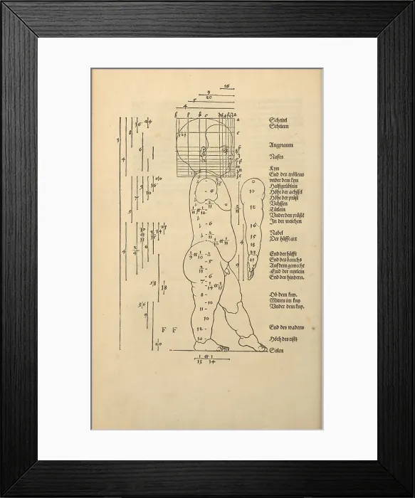 Framed Print : Illustration from the Four Books on Human Proportion, 1528. Creator: Dürer, Albrecht (1471-1528) Framed Print : Illustration from the Four Books on Human Proportion, 1528. Creator: Dürer, Albrecht (1471-1528)