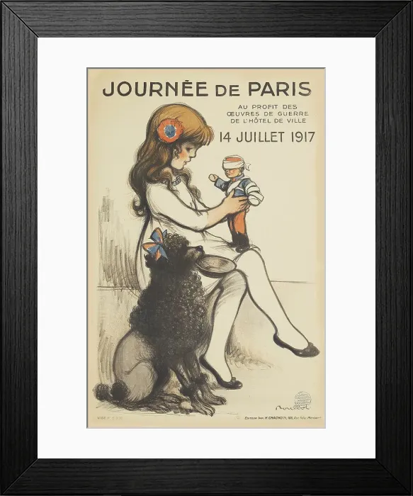 Framed Print : Journée de Paris au Profit des Oeuvres de Guerre, 1917. Creator: Poulbot, Francisque (1879-1946) Framed Print : Journée de Paris au Profit des Oeuvres de Guerre, 1917. Creator: Poulbot, Francisque (1879-1946)