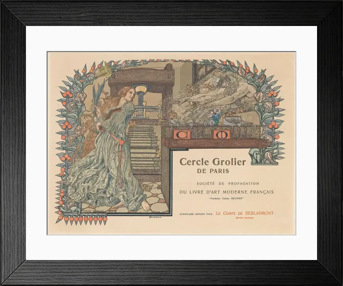 Framed Print : Cercle Grolier de Paris, 1903. Creator: Schwabe, Carlos (1866-1926) Framed Print : Cercle Grolier de Paris, 1903. Creator: Schwabe, Carlos (1866-1926)