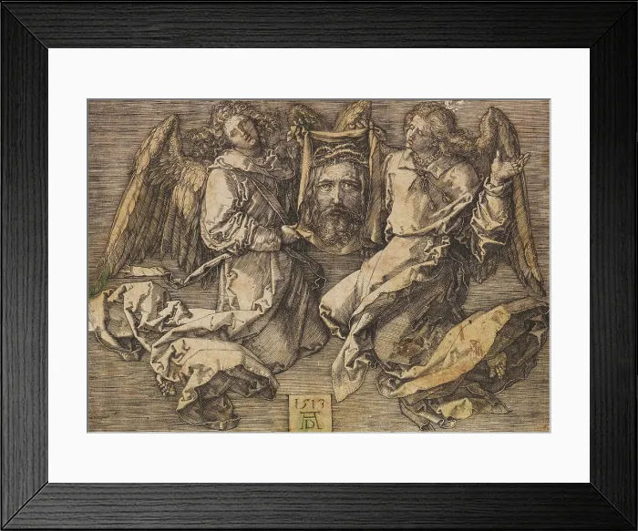 Framed Print : The Sudarium held by two angels, 1513. Creator: Dürer, Albrecht (1471-1528) Framed Print : The Sudarium held by two angels, 1513. Creator: Dürer, Albrecht (1471-1528)