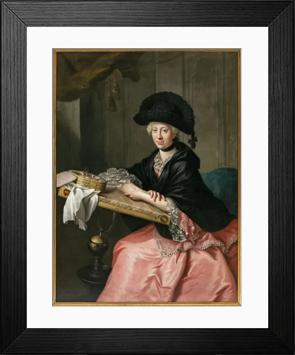 Framed Print : Princess Charlotte of Saxe-Meiningen (1751-1827), Duchess of Saxe-Gotha-Altenburg. Creator: Ziesenis, Johann Georg, the Younger (1716-1776)