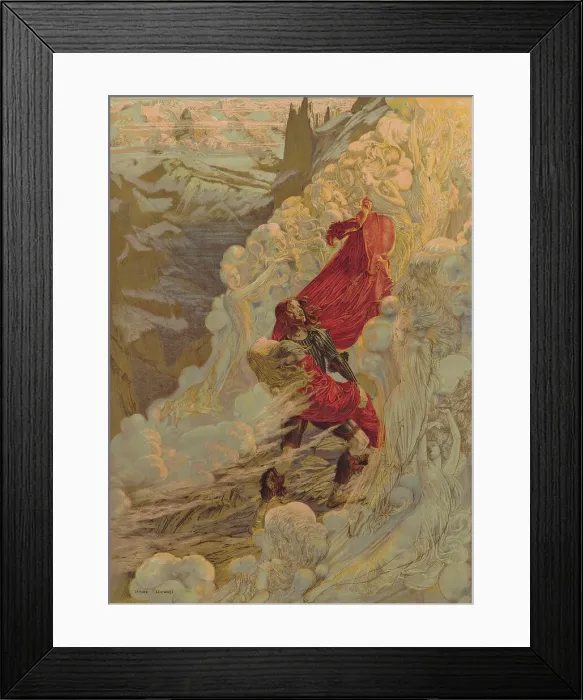 Framed Print : Premiere Poster for the opera Fervaal by Vincent d'Indy in the Théâtre de l'Opéra-Comique... 1897. Creator: Schwabe, Carlos (1866-1926) Framed Print : Premiere Poster for the opera Fervaal by Vincent d'Indy in the Théâtre de l'Opéra-Comique... 1897. Creator: Schwabe, Carlos (1866-1926)