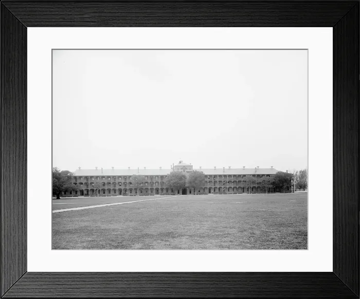 Framed Print : Soldiers barracks, Fort Monroe, Va. between 1900 and 1906. Creator: Unknown Framed Print : Soldiers barracks, Fort Monroe, Va. between 1900 and 1906. Creator: Unknown