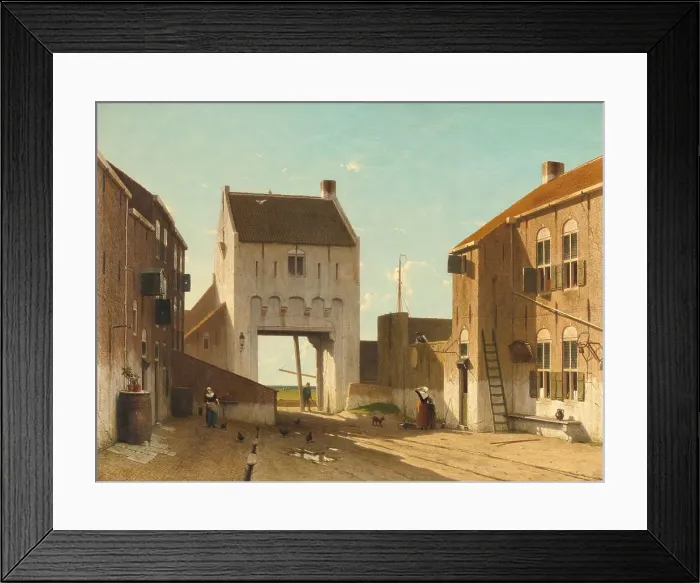 Framed Print : A Town Gate in Leerdam, c.1868-c.1870. Creator: Jan Weissenbruch Framed Print : A Town Gate in Leerdam, c.1868-c.1870. Creator: Jan Weissenbruch
