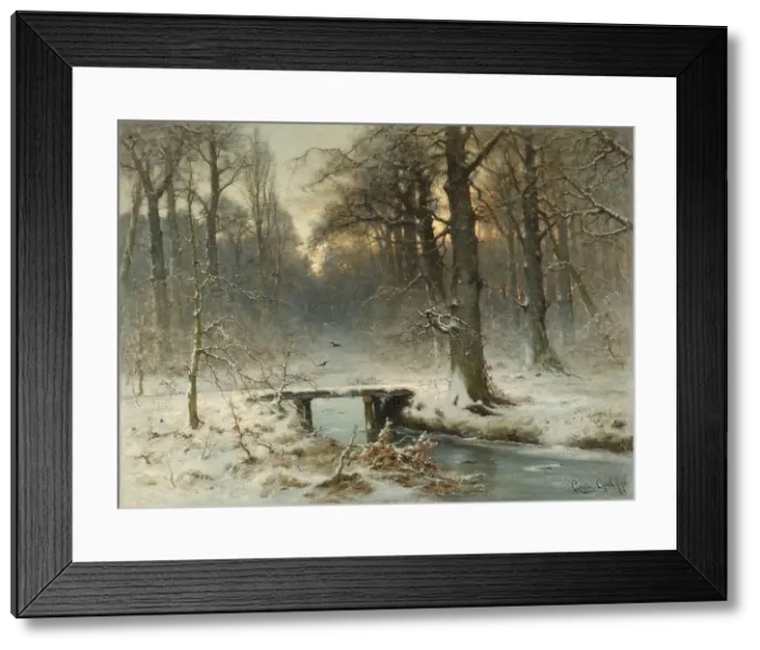 Framed Print : A January Evening in the Woods of The Hague, 1875. Creator: Louis Apol Framed Print : A January Evening in the Woods of The Hague, 1875. Creator: Louis Apol