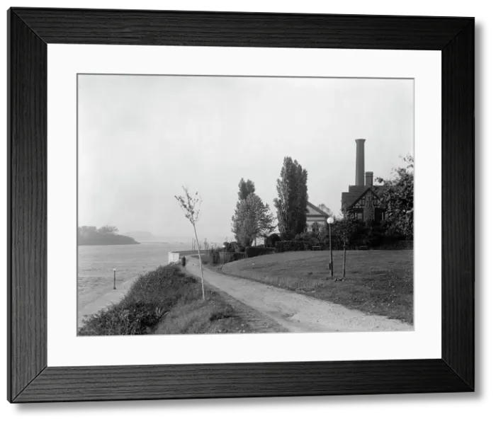 Framed Print : Water works and plaza, Harrisburg, Pa. between 1900 and 1920. Creator: Unknown Framed Print : Water works and plaza, Harrisburg, Pa. between 1900 and 1920. Creator: Unknown