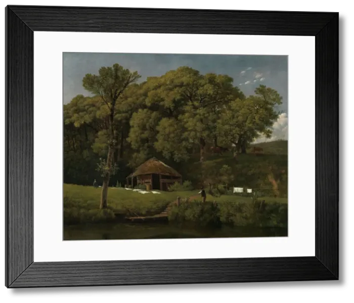 Framed Print : A Barn on the Bank of a Stream in Gelderland, c.1805-c.1810. Creator: Wouter Johannes van Troostwijk Framed Print : A Barn on the Bank of a Stream in Gelderland, c.1805-c.1810. Creator: Wouter Johannes van Troostwijk