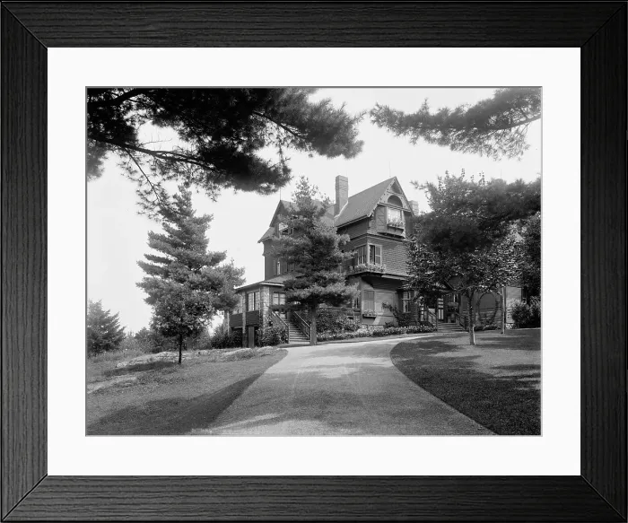 Framed Print : Villa of James G. Blaine, Bar Harbor, Mt. (i.e. Mount) Desert Island, Me. between 1900 and 1906. Creator: Unknown Framed Print : Villa of James G. Blaine, Bar Harbor, Mt. (i.e. Mount) Desert Island, Me. between 1900 and 1906. Creator: Unknown