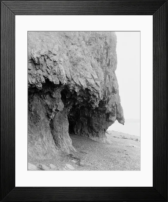 Framed Print : Hanging Rock at the Ovens, Mt. Desert Island, Me. c1901. Creator: Unknown Framed Print : Hanging Rock at the Ovens, Mt. Desert Island, Me. c1901. Creator: Unknown