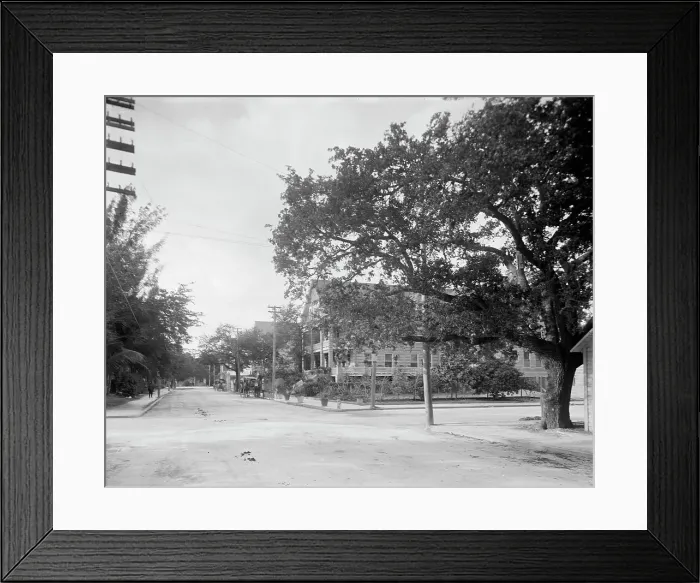 Framed Print : Miami, Fla. Avenue C and Fort Dallas Hotel, between 1900 and 1920. Creator: Unknown Framed Print : Miami, Fla. Avenue C and Fort Dallas Hotel, between 1900 and 1920. Creator: Unknown