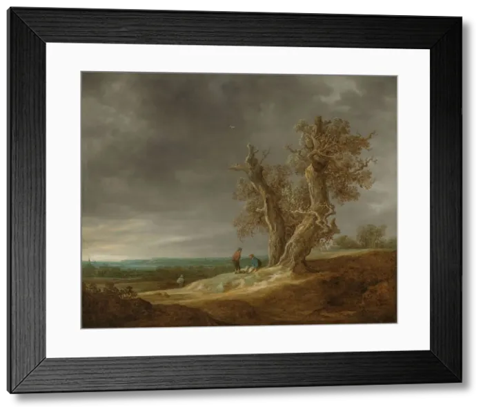 Framed Print : Landscape with Two Oaks, 1641. Creator: Jan van Goyen Framed Print : Landscape with Two Oaks, 1641. Creator: Jan van Goyen