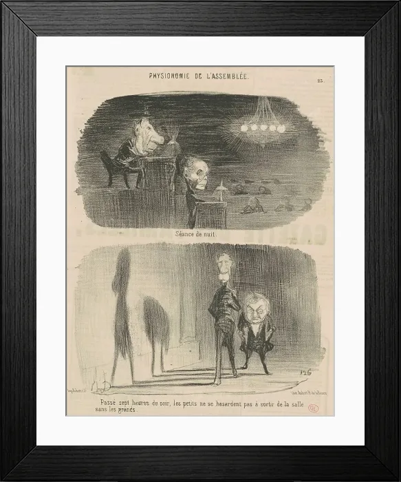 Framed Print : Séance de nuit, 19th century. Creator: Honore Daumier Framed Print : Séance de nuit, 19th century. Creator: Honore Daumier