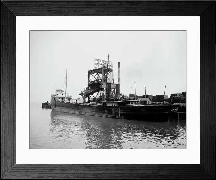 Framed Print : Dumping a car, Ellsworth coal chutes, Cleveland, Ohio, c1901. Creator: Unknown Framed Print : Dumping a car, Ellsworth coal chutes, Cleveland, Ohio, c1901. Creator: Unknown