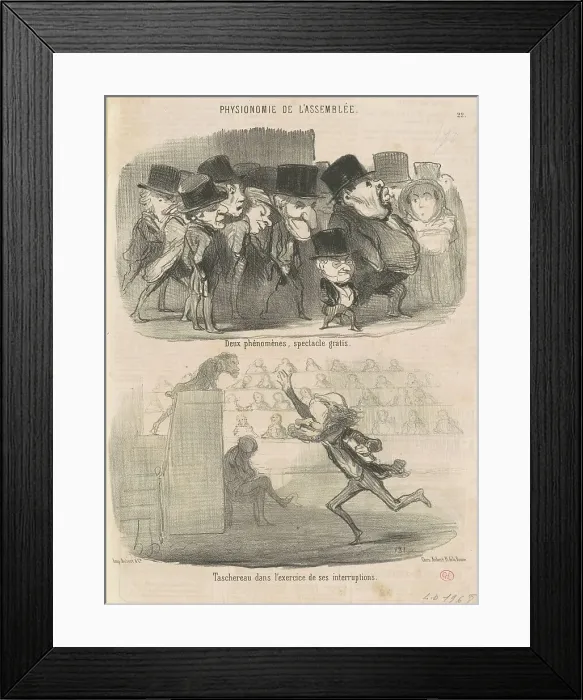 Framed Print : Deux phénomènes, spectacle gratis... 19th century. Creator: Honore Daumier Framed Print : Deux phénomènes, spectacle gratis... 19th century. Creator: Honore Daumier