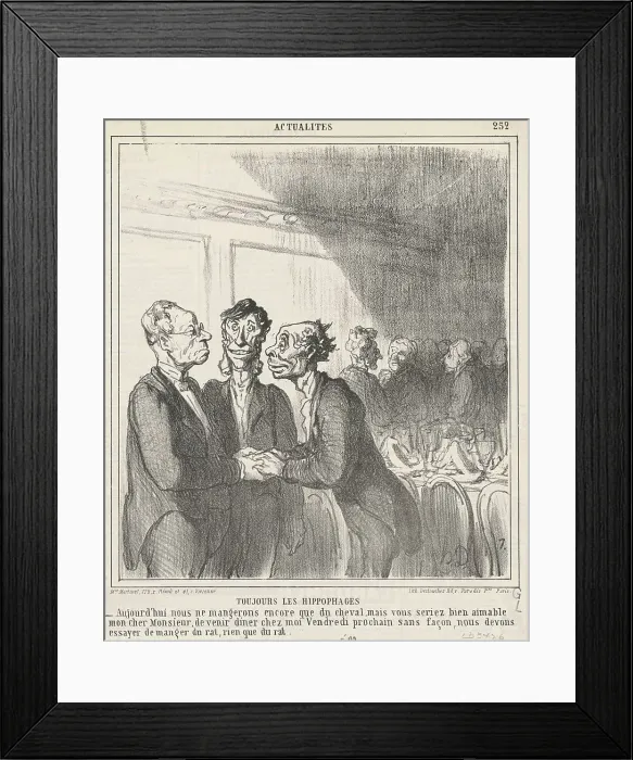 Framed Print : Toujours les Hippophages, 19th century. Creator: Honore Daumier Framed Print : Toujours les Hippophages, 19th century. Creator: Honore Daumier