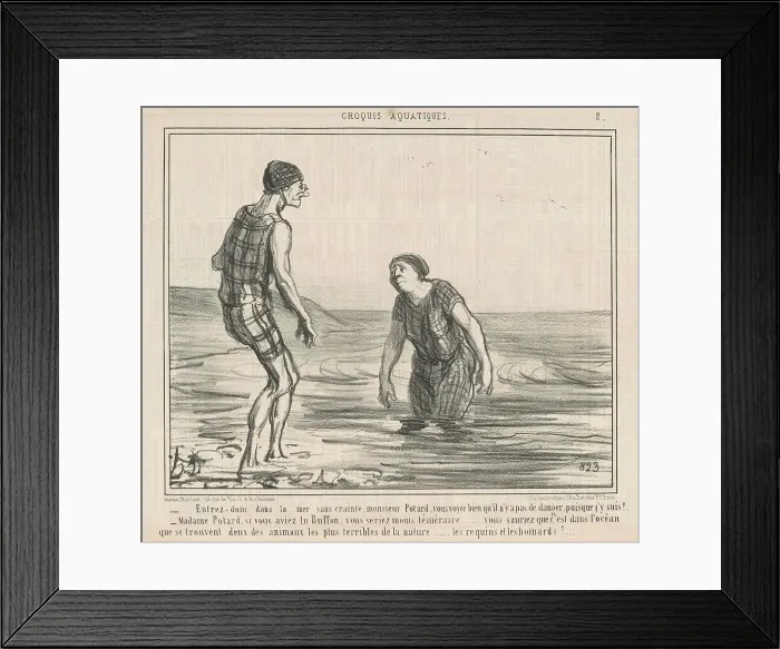 Framed Print : Entrez donc dans la mer sans crainte... 19th century. Creator: Honore Daumier