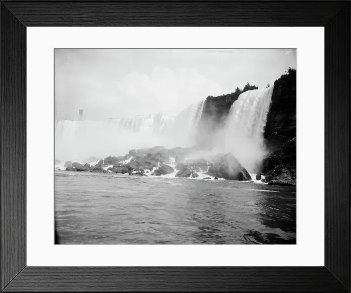 Framed Print : American Falls, Cave of the Winds, Niagara Falls, New York, ca 1900. Creator: Unknown Framed Print : American Falls, Cave of the Winds, Niagara Falls, New York, ca 1900. Creator: Unknown