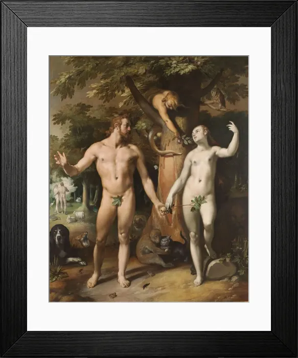 Framed Print : The Fall of Man, 1592. Creator: Cornelis Cornelisz van Haarlem Framed Print : The Fall of Man, 1592. Creator: Cornelis Cornelisz van Haarlem