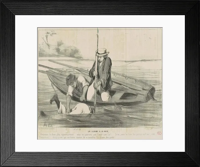 Framed Print : Un homme a la mer, 19th century. Creator: Honore Daumier Framed Print : Un homme a la mer, 19th century. Creator: Honore Daumier
