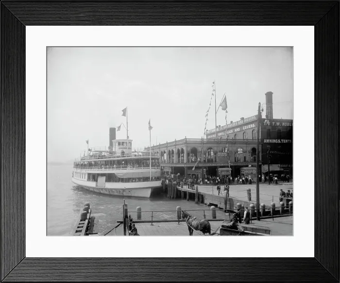 Framed Print : Str. Pleasure at ferry dock, Detroit, Mich. between 1900 and 1906. Creator: Unknown Framed Print : Str. Pleasure at ferry dock, Detroit, Mich. between 1900 and 1906. Creator: Unknown