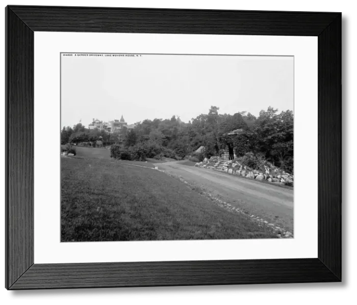 Framed Print : A Garden driveway, Lake Mohonk House, N.Y. between 1890 and 1906. Creator: Unknown Framed Print : A Garden driveway, Lake Mohonk House, N.Y. between 1890 and 1906. Creator: Unknown