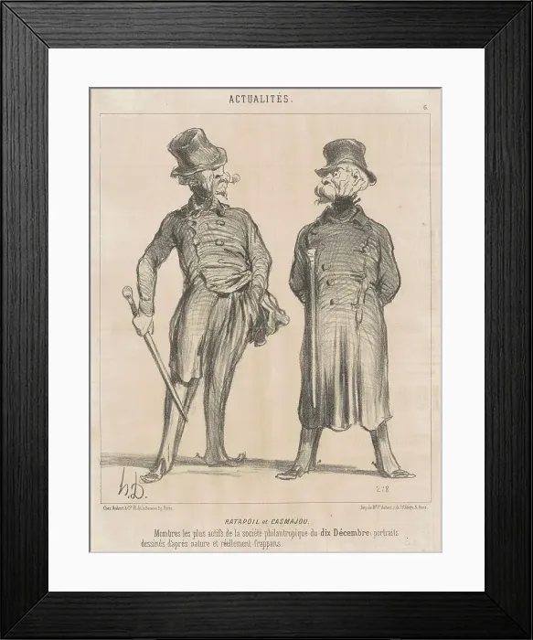 Framed Print : Ratapoil et Casmajou, 19th century. Creator: Honore Daumier Framed Print : Ratapoil et Casmajou, 19th century. Creator: Honore Daumier