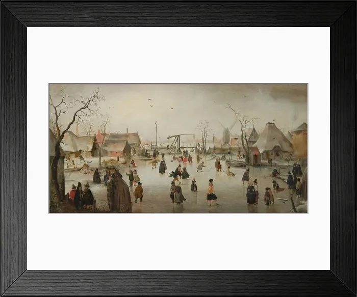Framed Print : Ice-Skating in a Village, c.1610. Creator: Hendrick Avercamp Framed Print : Ice-Skating in a Village, c.1610. Creator: Hendrick Avercamp