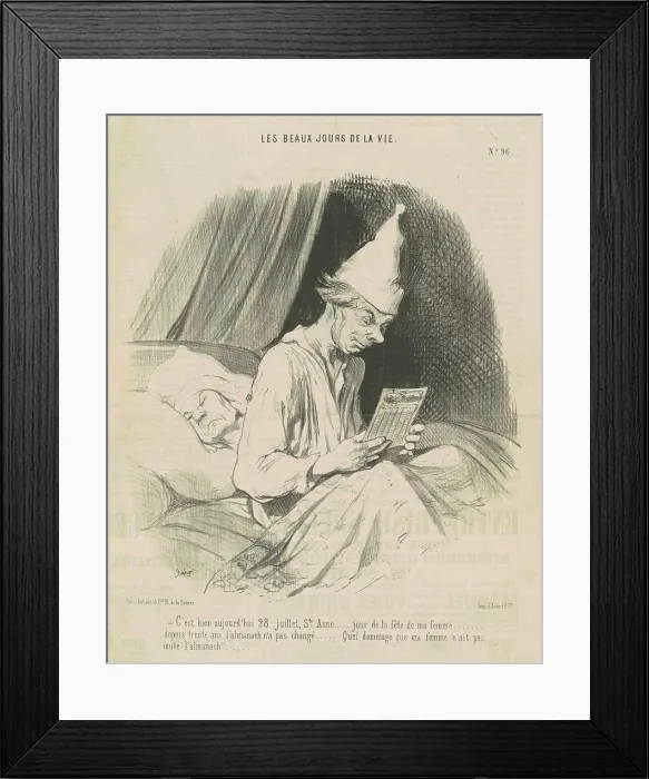 Framed Print : C'est bien aujourd'hui 28 Juillet... 19th century. Creator: Honore Daumier Framed Print : C'est bien aujourd'hui 28 Juillet... 19th century. Creator: Honore Daumier