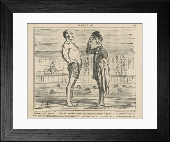Framed Print : Monsieur, Auriez-vous la bonté de me dire... 19th century. Creator: Honore Daumier Framed Print : Monsieur, Auriez-vous la bonté de me dire... 19th century. Creator: Honore Daumier