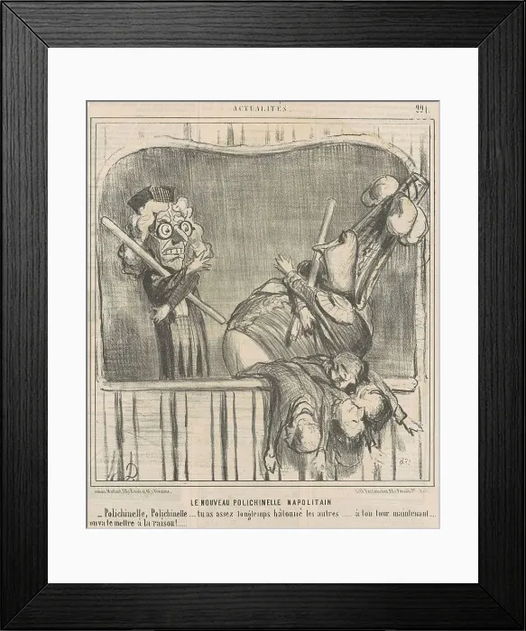 Framed Print : Le nouveau polichinelle napolitan, 19th century. Creator: Honore Daumier Framed Print : Le nouveau polichinelle napolitan, 19th century. Creator: Honore Daumier