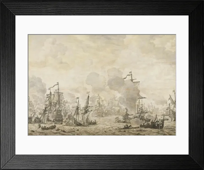 Framed Print : Episode from the Battle between the Dutch and Swedish Fleets in the Sound, 8 Nov 1658, 1658-1693. Creator: Willem van de Velde I Framed Print : Episode from the Battle between the Dutch and Swedish Fleets in the Sound, 8 Nov 1658, 1658-1693. Creator: Willem van de Velde I