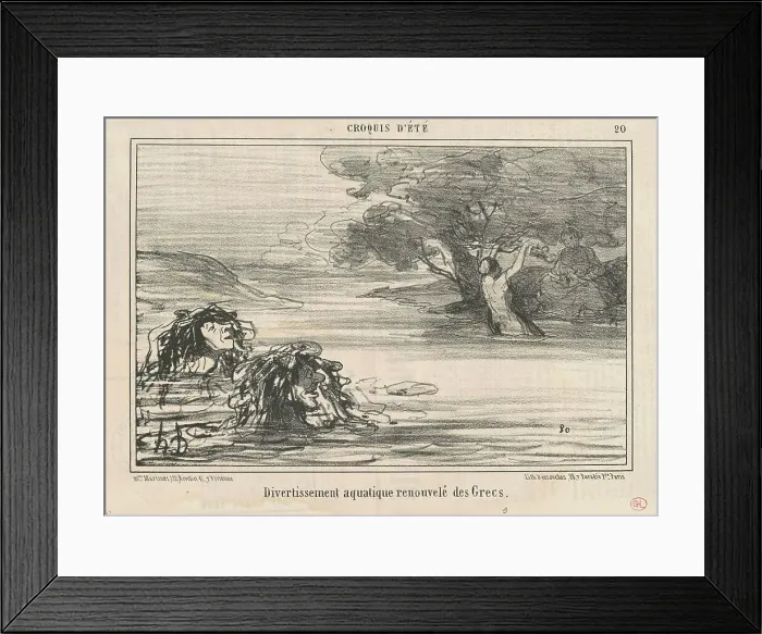Framed Print : Divertissement... renouvelé des Grecs, 19th century. Creator: Honore Daumier Framed Print : Divertissement... renouvelé des Grecs, 19th century. Creator: Honore Daumier