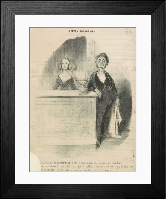 Framed Print : Arthur, vous m'aviez promis un trône... 19th century. Creator: Honore Daumier Framed Print : Arthur, vous m'aviez promis un trône... 19th century. Creator: Honore Daumier