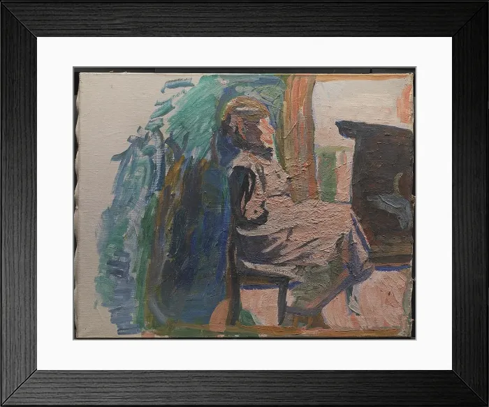 Framed Print : Seated Figure, 1941. Creator: Niels Larsen Stevns Framed Print : Seated Figure, 1941. Creator: Niels Larsen Stevns