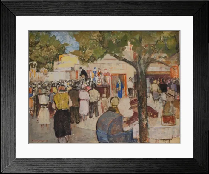 Framed Print : Resort in the Deerpark, 1950. Creator: Victor Jensen Framed Print : Resort in the Deerpark, 1950. Creator: Victor Jensen