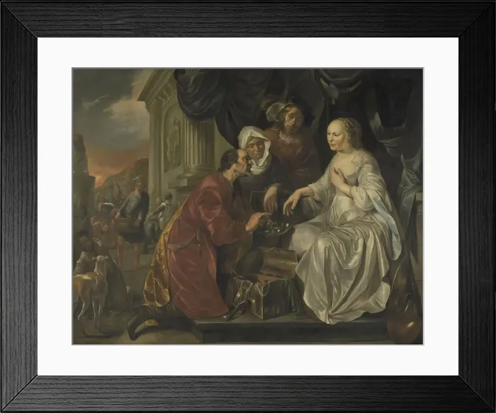 Framed Print : Rebecca Receiving Presents from Abraham's Servant, 1656. Creator: Hendrick Heerschop Framed Print : Rebecca Receiving Presents from Abraham's Servant, 1656. Creator: Hendrick Heerschop