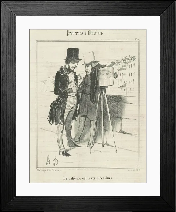Framed Print : La patience est la vertu des ânes, 19th century. Creator: Honore Daumier Framed Print : La patience est la vertu des ânes, 19th century. Creator: Honore Daumier