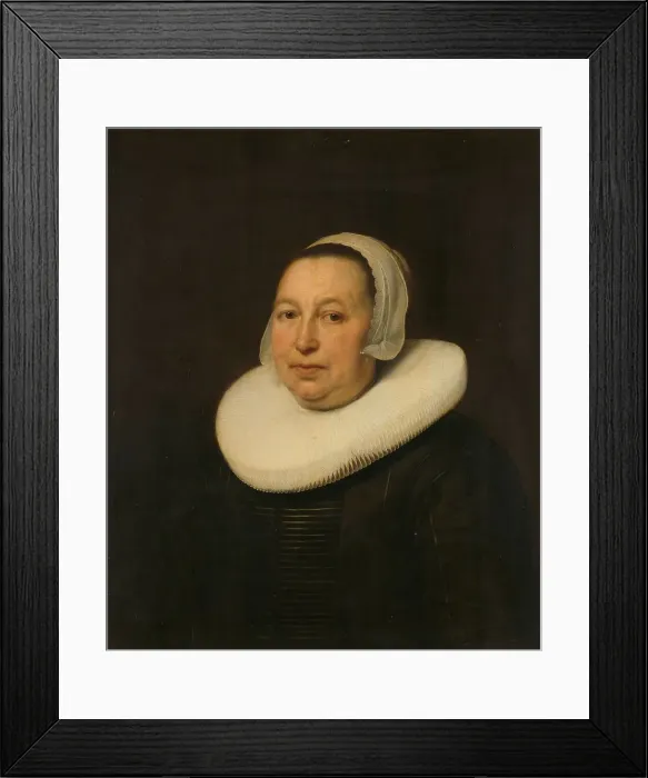 Framed Print : Maria Pietersdr de Leest (d. 1652), Wife of Samuel van Lansbergen, 1646. Creator: Bartholomeus van der Helst Framed Print : Maria Pietersdr de Leest (d. 1652), Wife of Samuel van Lansbergen, 1646. Creator: Bartholomeus van der Helst