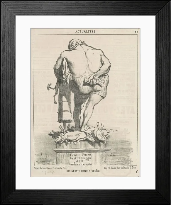 Framed Print : Un nouvel Hercule Farnèse, 19th century. Creator: Honore Daumier Framed Print : Un nouvel Hercule Farnèse, 19th century. Creator: Honore Daumier