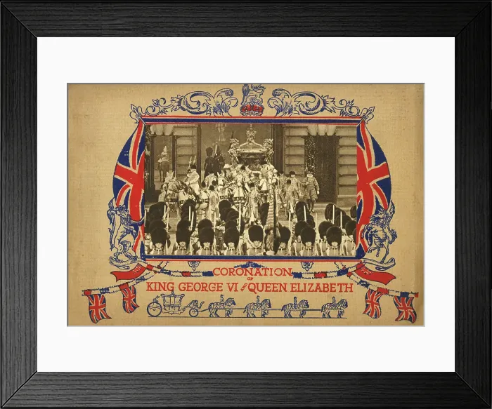 Framed Print : The King and Queen Leaving Buckingham Palace, 1937. Creator: Photochrom Co Ltd of London Framed Print : The King and Queen Leaving Buckingham Palace, 1937. Creator: Photochrom Co Ltd of London