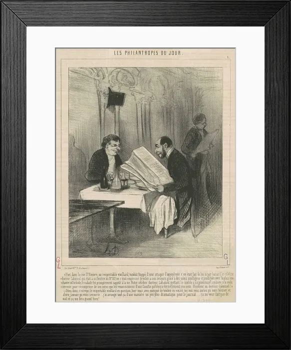 Framed Print : Hier dans la rue Saint-Honoré... unviellard, 19th century. Creator: Honore Daumier Framed Print : Hier dans la rue Saint-Honoré... unviellard, 19th century. Creator: Honore Daumier