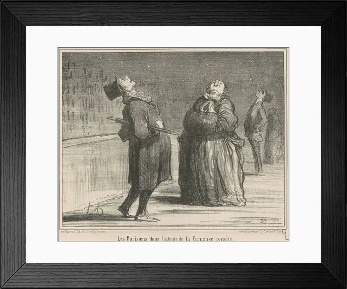 Framed Print : Les Parisiens dans l'attente de le... 19th century. Creator: Honore Daumier Framed Print : Les Parisiens dans l'attente de le... 19th century. Creator: Honore Daumier