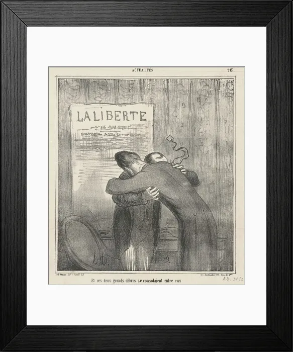 Framed Print : Et ces deux grands débris se consolaient, 19th century. Creator: Honore Daumier Framed Print : Et ces deux grands débris se consolaient, 19th century. Creator: Honore Daumier