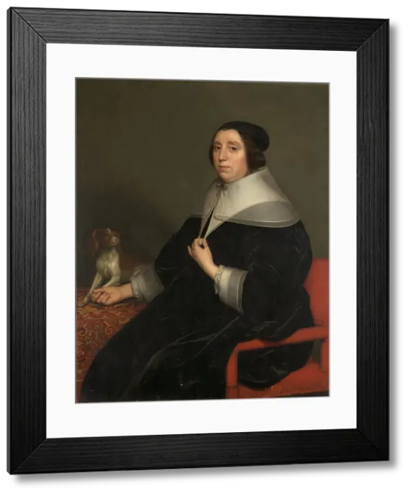 Framed Print : Portrait of a Woman, 1655. Creator: Gerrit van Honthorst Framed Print : Portrait of a Woman, 1655. Creator: Gerrit van Honthorst