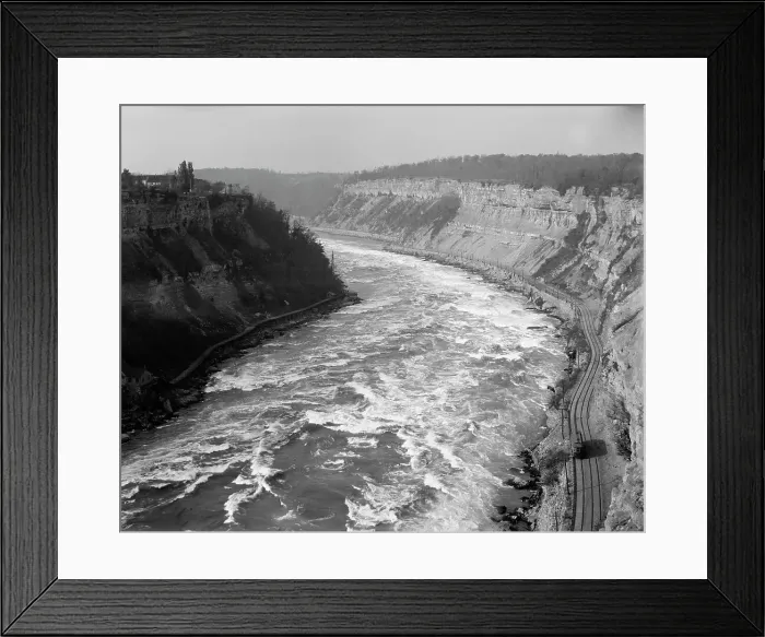 Framed Print : Whirlpool Rapids from Niagara Railway Suspension Bridge, Niagara Falls, N.Y. between 1900 and 1915. Creator: Unknown Framed Print : Whirlpool Rapids from Niagara Railway Suspension Bridge, Niagara Falls, N.Y. between 1900 and 1915. Creator: Unknown