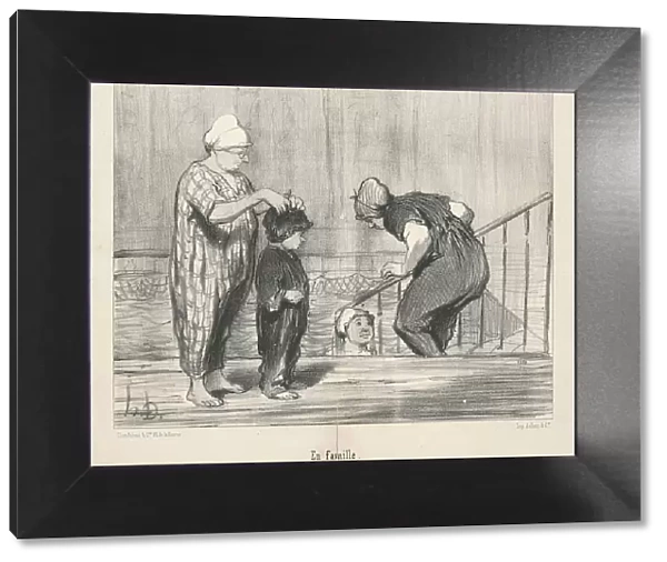 En famille, 19th century. Creator: Honore Daumier