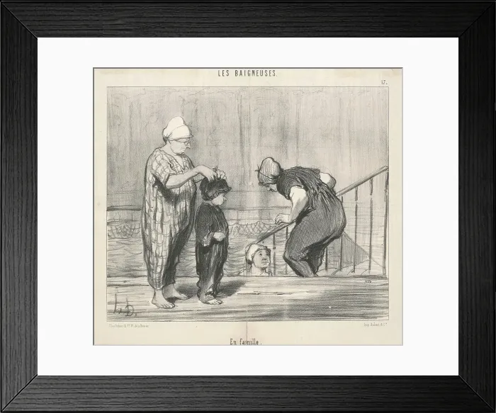 Framed Print : En famille, 19th century. Creator: Honore Daumier Framed Print : En famille, 19th century. Creator: Honore Daumier
