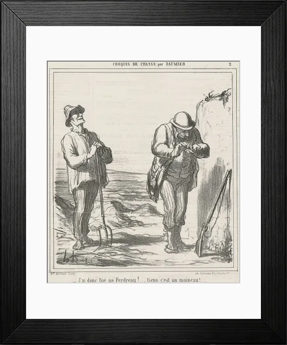 Framed Print : J'ai donc tué un perdreau!, 19th century. Creator: Honore Daumier Framed Print : J'ai donc tué un perdreau!, 19th century. Creator: Honore Daumier